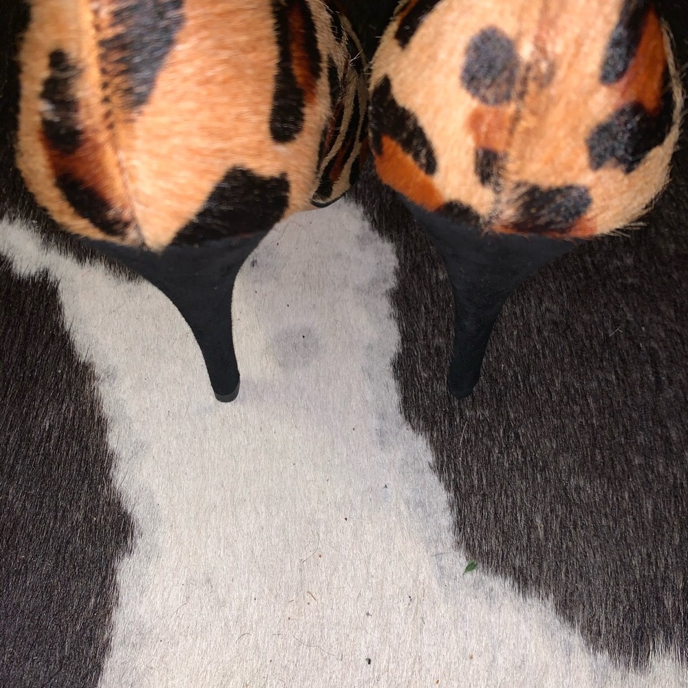Talbots brown calf hair animal print pump 7.5 - Picture 6 of 7